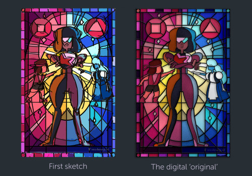 leodewijs:I made a SU inspired stained-glass design and collaborated with @stainedglassgeek who