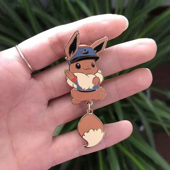 retrogamingblog:  Pokemon Let’s Go Pikachu and Eevee Dangling Tail Pins made by