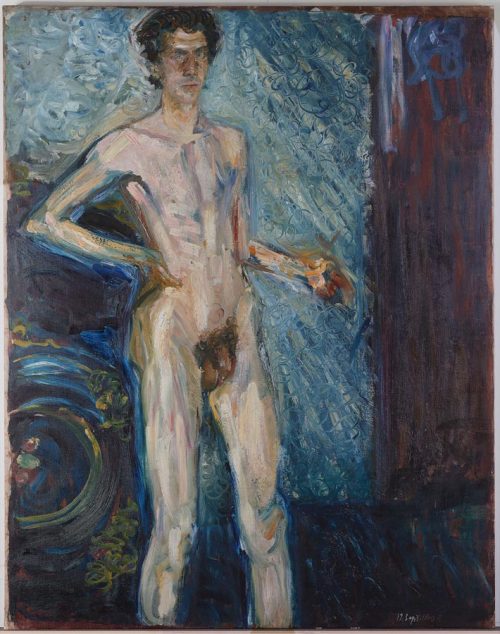 amare-habeo:      Richard Gerstl (Austrian, 1883-1908)  Self-portrait with palette (Selbstbildnis mit Palette), 1908 Oil on canvas Leopold Museum, Vienna, Austria 