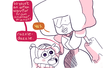 wet-monsoon:the gems meeting the pines (requested by steamarcana)