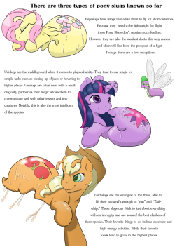 thevioletyoshi:  Page two is done! Also Twislug and Appleslug bigger versions. Again, thank you so much to @thefireboundmage for drawing these lovely slug ponies! Hope you enjoy &lt;3   *INHUMAN SCREAMING IN THE DISTANCE*