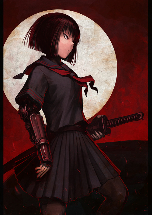 hetza5721:  帯刀女子高生 