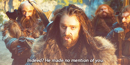 The irony is that Thranduil who would later imprison him actually went to Erebor and that Thorin kne