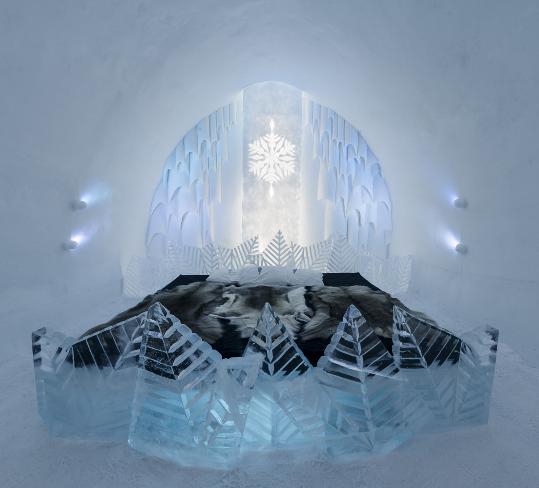 High class hibernation (guest rooms at IceHotel, Jukkasjärvi, northern Sweden)