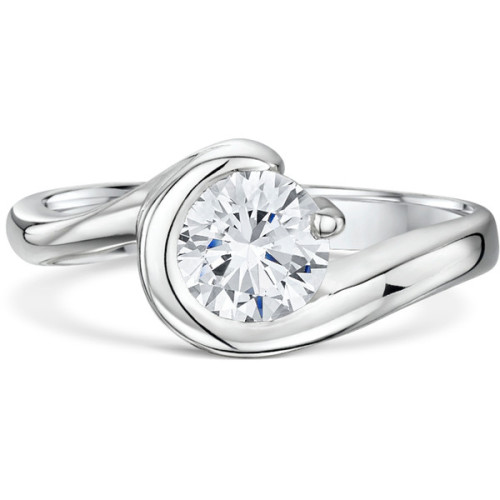 Women’s Diamond Ring by Becky Rowe Palladium Wrap Around Claw Set Diamond Engagement Ring ❤ li