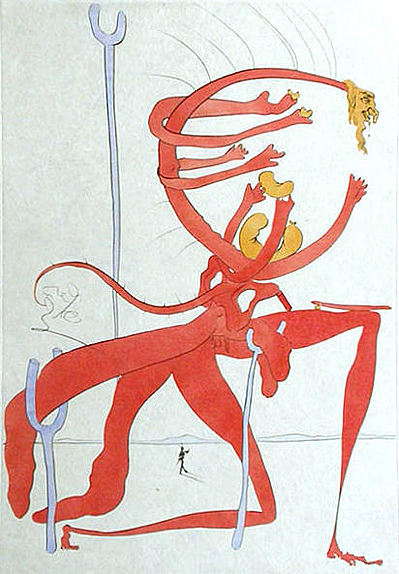 hvammar:  Salvador Dali, limited edition Visions de Quevedo prints. 1975.