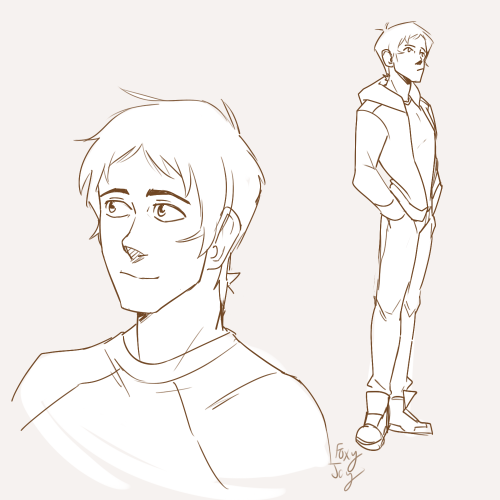 foxyjoy-art:sketching older Lance turned into ‘single dad Lance and tiny Shiro’