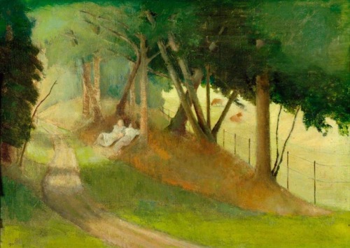 The Lovers (The Lane)    -    John Hill , c.1940British, 1905–1988Oil on canvas , 44 x 59 cm
