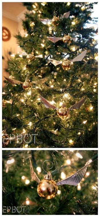 DIY Golden Snitch Ornament Tutorial from EPBOT. These Golden Snitches are made with easy to find sup