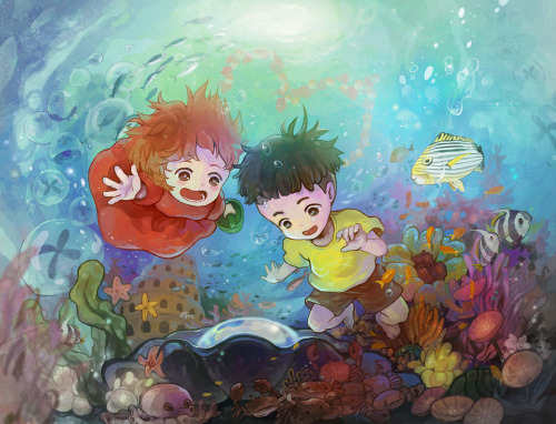 moonlightsdreaming:  Ghibli by saya on pixiv 