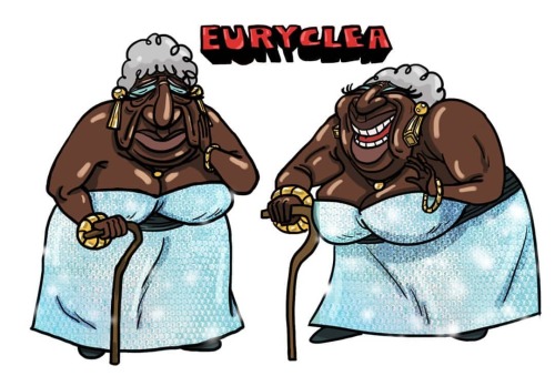 This is Euryclea, she is in charge of all the servants. She is the one who recognized Odysseus after