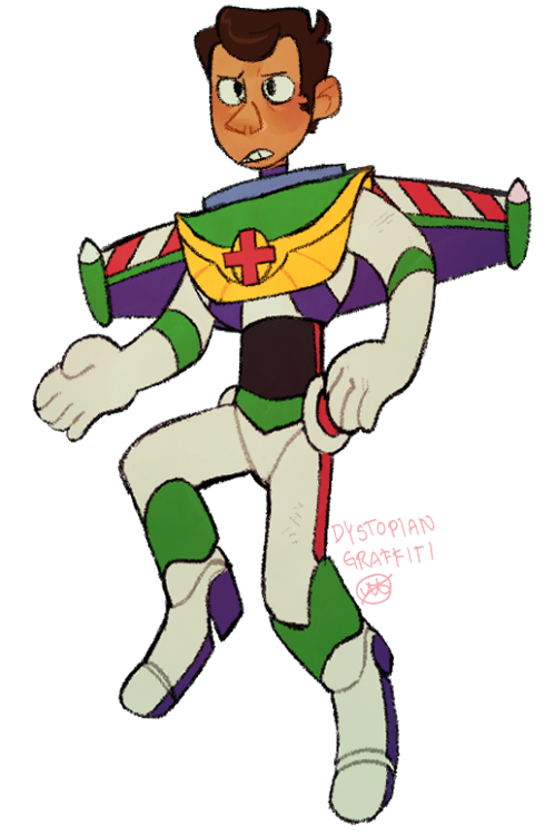 spintrick: Buzz Lightyear Of Star Command au where Woody from toy story is a star command medical of