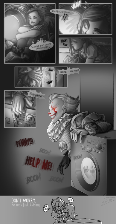 modtime:Comic page of Pennywise and Vicky.From a fanfiction created by Ghospice on Tumblr.Even if it