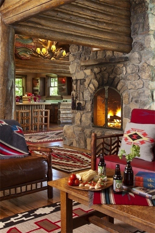 thevoyaging:  Fireplace Cabin, Jackson, Wyoming photo via barb 
