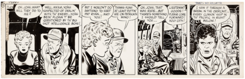 rocket-prose:A pair of original Milton Caniff Terry & the Pirates daily strips. These are from 7