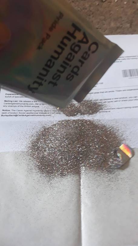 uristmcdorf: seshrat:  seshrat:  so the cah pride pack has options for buying it “with glitter" and “without glitter” and knowing cards against humanity they just tip like 3 tablespoons of fucking glitter into the pack of cards and send it