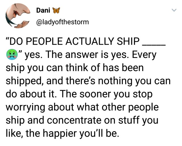 ceekari:hjbender:allshipsareok:“But it normalizes—”IT’S TEN FANFICS ON AO3 FOR A FANDOM THAT NOT EVEN ONE-SEVENTH OF THE POPULATION OF PLANET EARTH KNOWS EXISTS. IT ISN’T “NORMALIZING” ANYTHING, KAREN. STOP CLUTCHING YOUR PEARLS BEFORE YOU