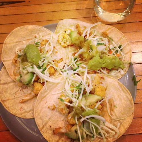 Amazing Cauliflower tacos for dinner tonight from @thugkitchen Thanks to @vonesteban &amp; @mick