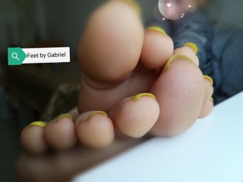 Closeup of beautiful big toenails