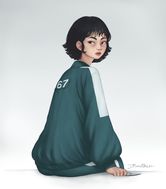 Squid Games fanart of HoYeon Jung's character, Sae Byeok. : r