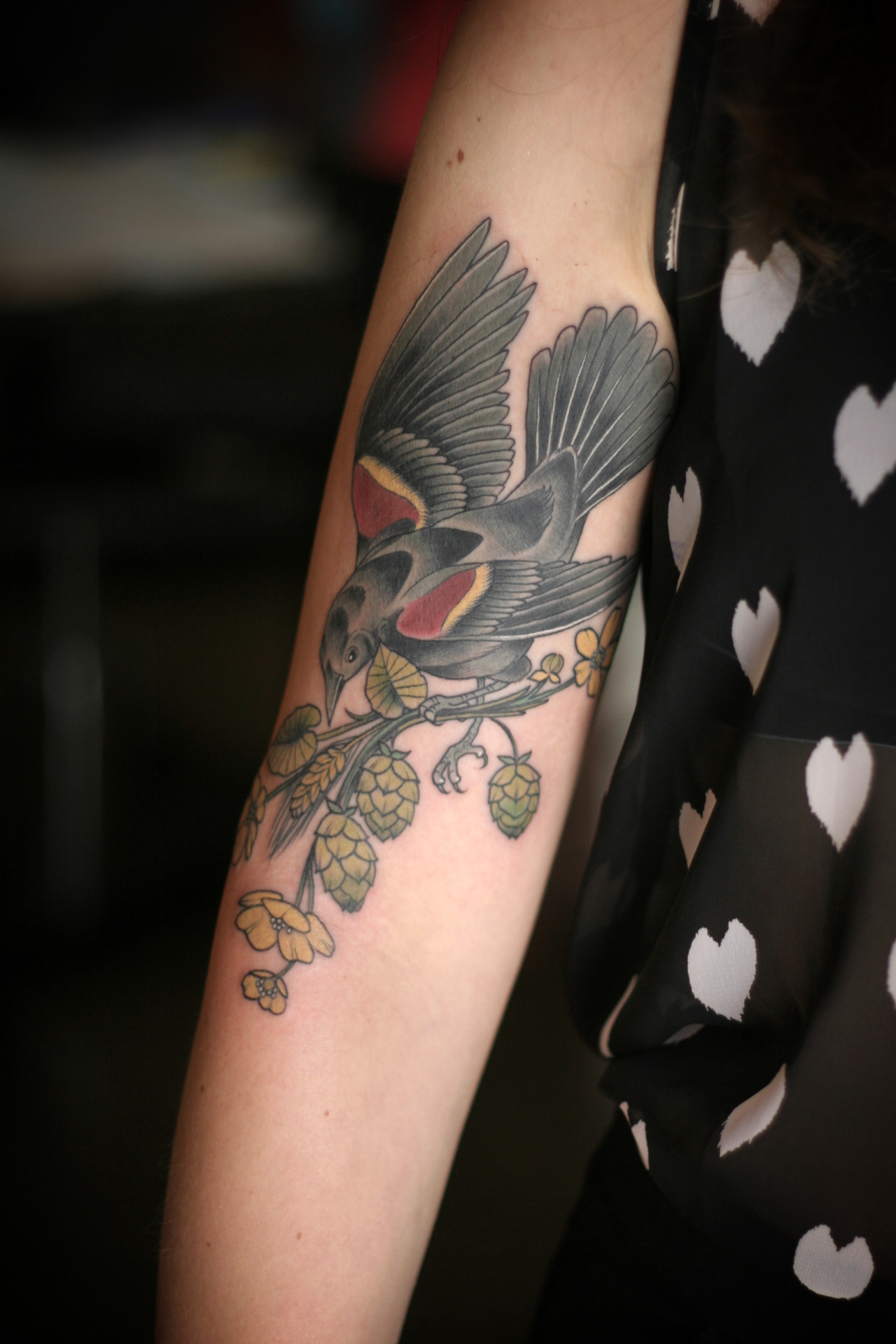 Red Winged Black bird Tribal Tattoo by xrc32 on DeviantArt