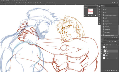 Here a sketch of the second reward for december. My favorite couple Ryu and Ken. Ryu with beard of c