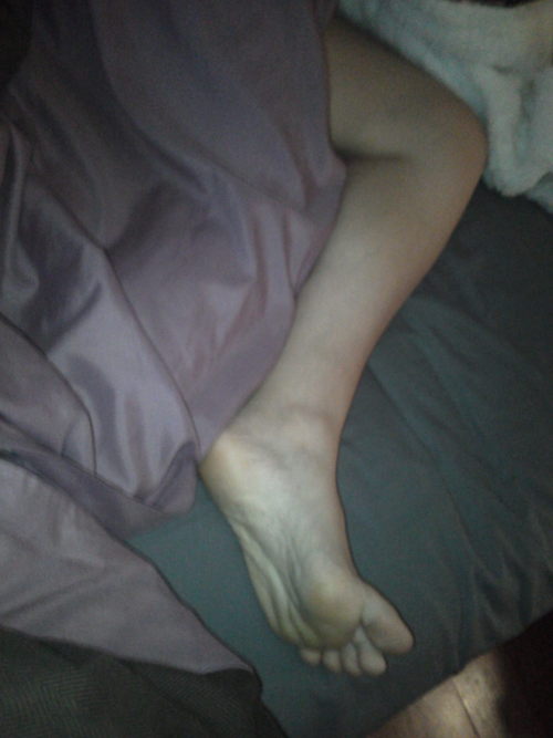 toered:  Sleeping  Sleeping wife’s leg and sexy foot