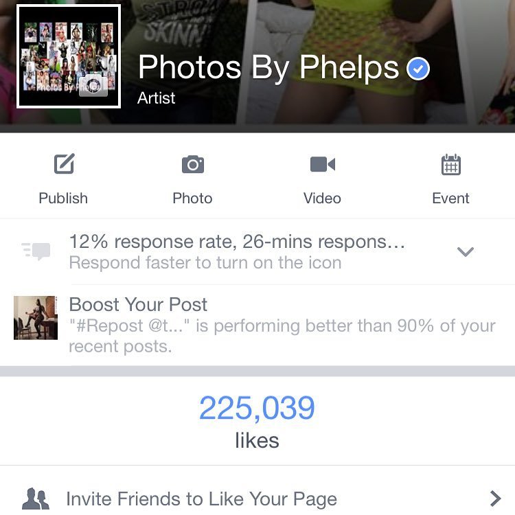 Wow!!!!!! 225,000 people are enjoying Photos by Phelps and the models I shoot with!!!