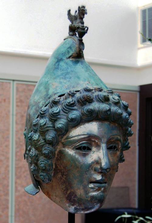 leradr:The Crosby Garrett Helmet is a copper alloy Roman helmet dating to the late 1st to mid 3rd ce