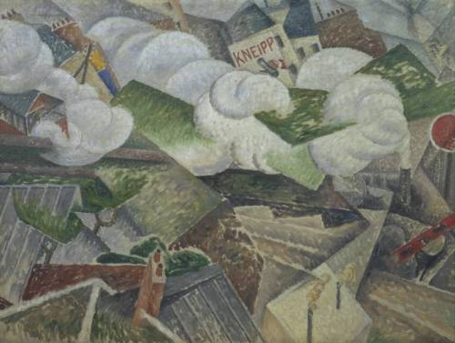 Suburban Train Arriving in Paris, 1915, Gino SeveriniMedium: oil,canvas