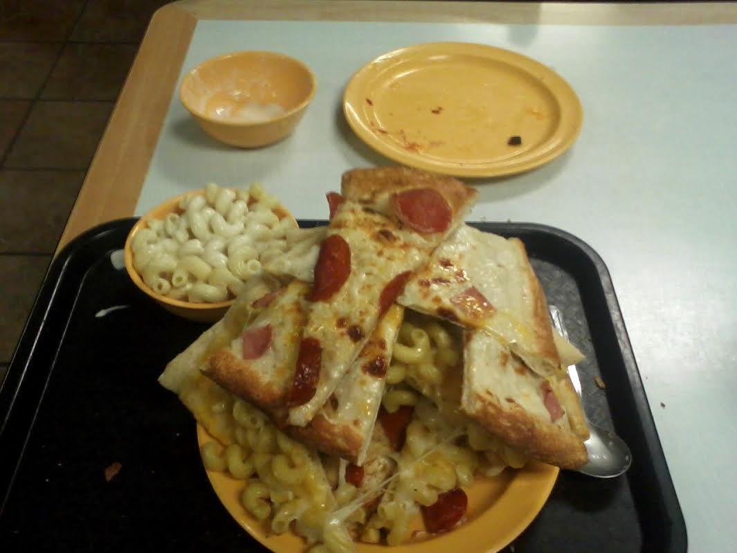 Got stuffed at a pizza buffet33 slices of pizza, at least 12 pieces of cheesy bread,