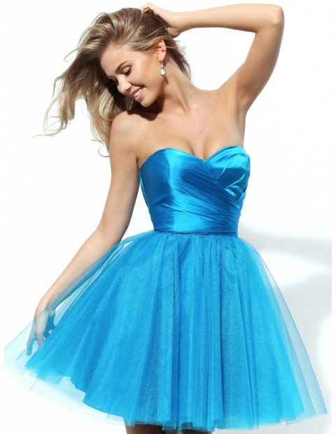 The asymmetrically ruched, strapless bodice of this Sherri Hill 50657 above the knee dress showcases