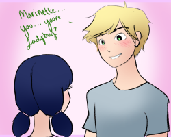 miraculous-baby:  “My La- Marinette! You are Ladybug! I love you-”“DON’T YOU DARE SAY THAT! You love Ladybug… so until you love Marinette I won’t be with you…”“M-Marinette, I do love you!”“Please, Adrien… I can’t take it.”“Marinette…”~bc