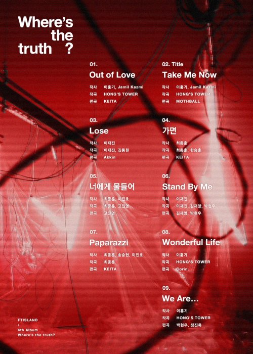 #FTISLAND 6th Album #Wheres_the_truth? TRACKLIST POSTER OPEN! >> Http://www.fncent.com/FTISLAND Release
