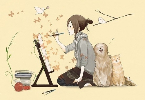 bey-big:  We Heart It’te artist, girl, inspiration, nature, painting - inspiring