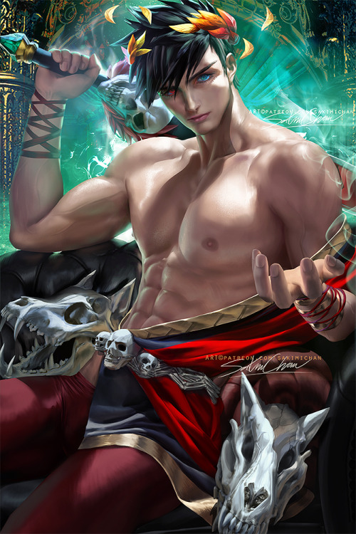 zagreus Hades pinup *w* PSD/nsfw/HD jpg/steps,etc ;3- http://sakimichanart.com/Hades