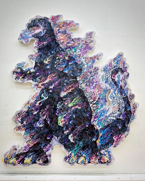 jimpluff:Takashi Murakami with a new Godzilla adult photos