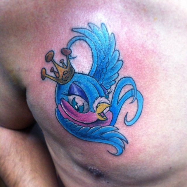 #Tattoo #ink #tatuaje #golondrina #woodswallow #newschool #nuevaescuela #color #blue