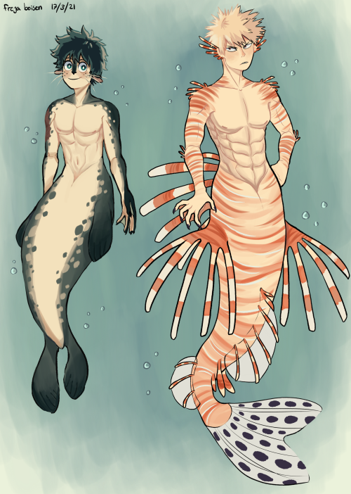 mermen deku and kacchan!