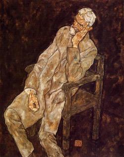 expressionism-art:  Portrait of an Old Man (Johann Harms), 1916, Egon SchieleSize: 137.16x106.68 cmMedium: oil on canvas