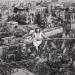 badassentity:Margrethe Zimmermann on a rope over the ruins of Cologne. Germany. 1946 year