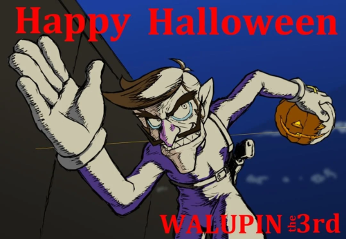 Halloween Artwork Of Waluigi, Posted By Fumihide Aoki, The Original Creator Of Waluigi, On His Instagram