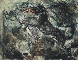 jimlovesart:Affandi - Dogs Fighting, 1964. 