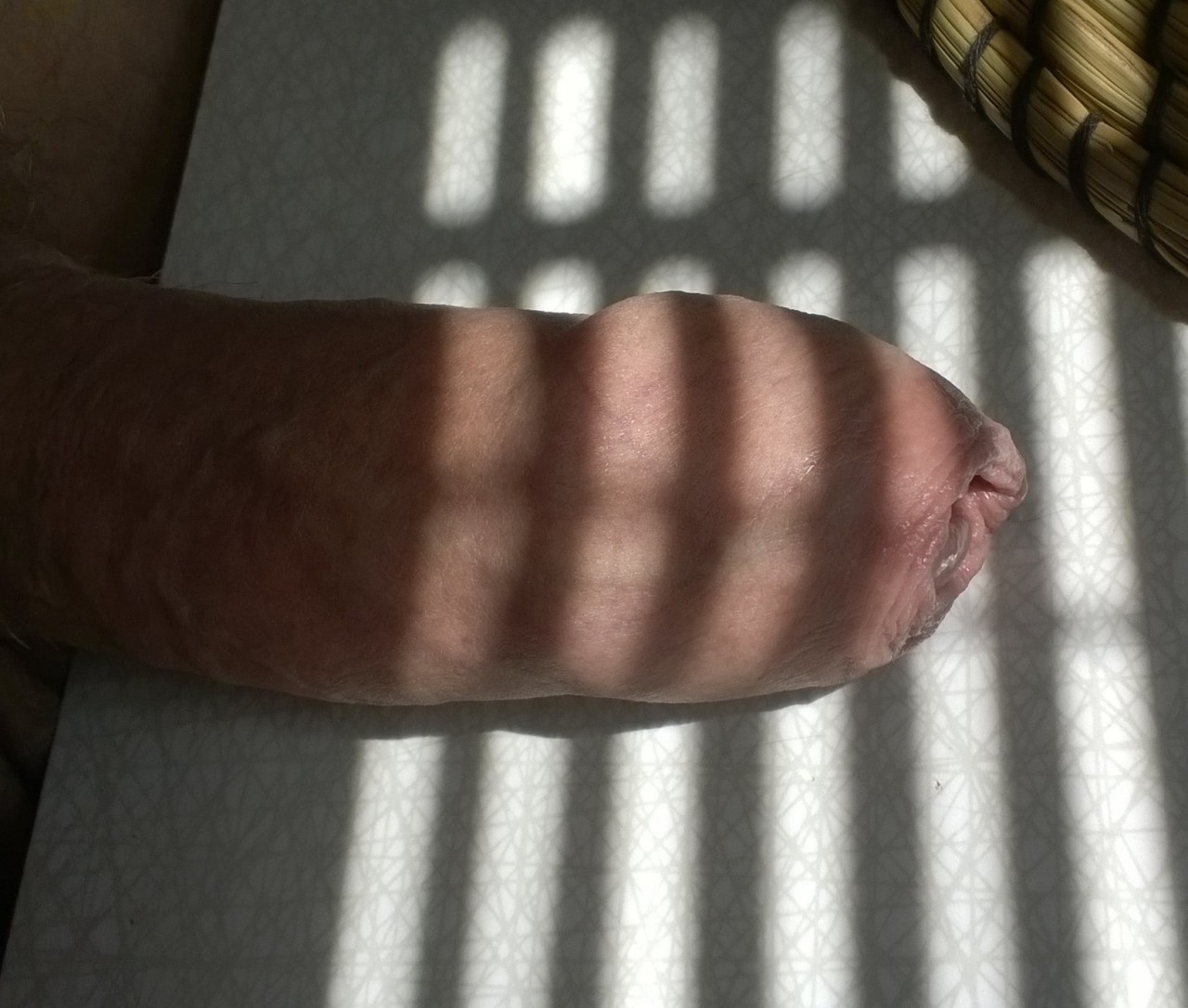 My uncut cock behind jail bars!! 