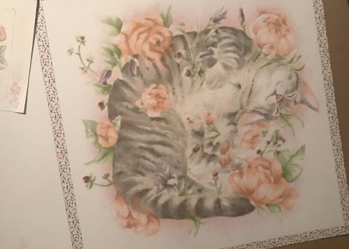 alekivz:marker commission for a client of their cat, deadly nightshade, and some peonies, along with