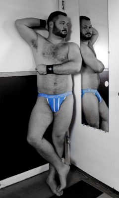 livingthebearlife2:  Blue Stroke Jock - Hope