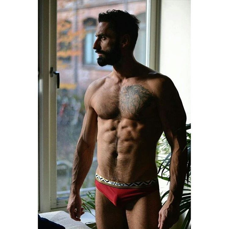 wapowear:  FanPhoto: @damianpt.no is wearing “PHARAOH swimwear in wine red color