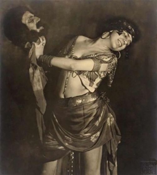 hauntedbystorytelling:František Drtikol :: Salomé, 1920s. Photographer’s blind-stamp on bottom rig