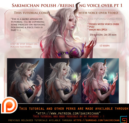 sakimichan:   Tutorials for this term, sign up end tonight :) 2 video tut and 1 advanced voice over one. thnx for the support and interest ^-^ !     