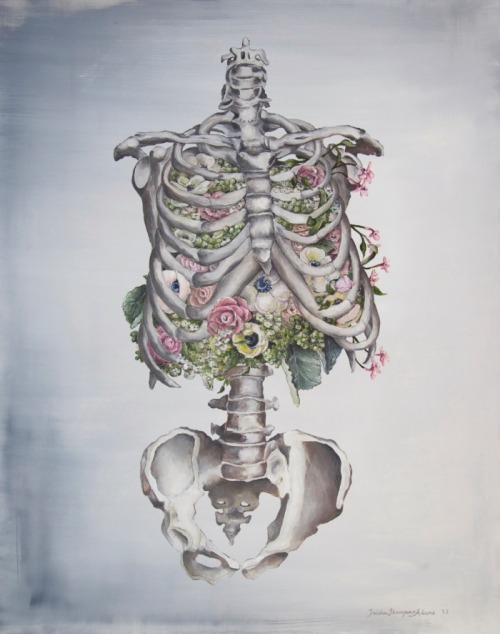 wordsnquotes: culturenlifestyle:  Beautiful Nature & Anatomy Inspired Surreal Paintings by Trisha Thompson Adams  Artist Trisha Thompson Adams produces macabre and mystical art prints that depict nature and the human anatomy. Inspired by old folklore,